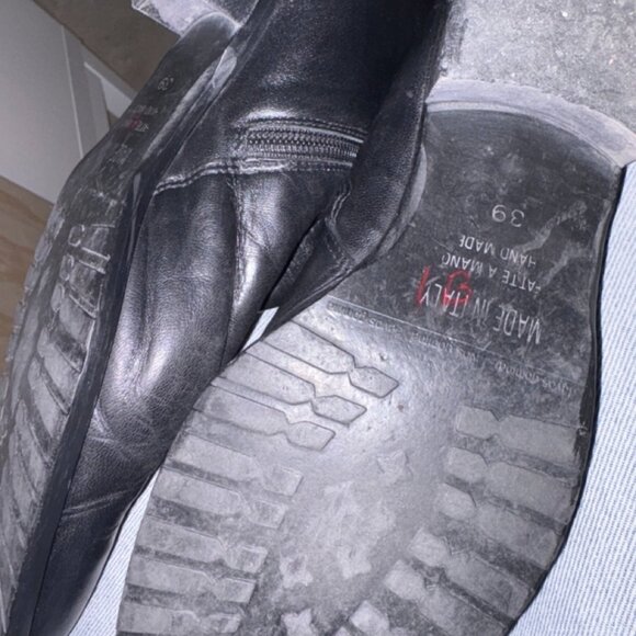 Vintage Davos Gomma Genuine Black Italian Leather Riding Boots Sz 39 - Picture 8 of 8